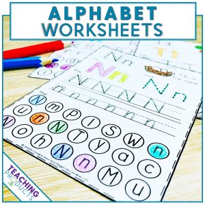 No prep printable alphabet worksheets for writing and letter recognition