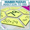 Number puzzles addition to 100