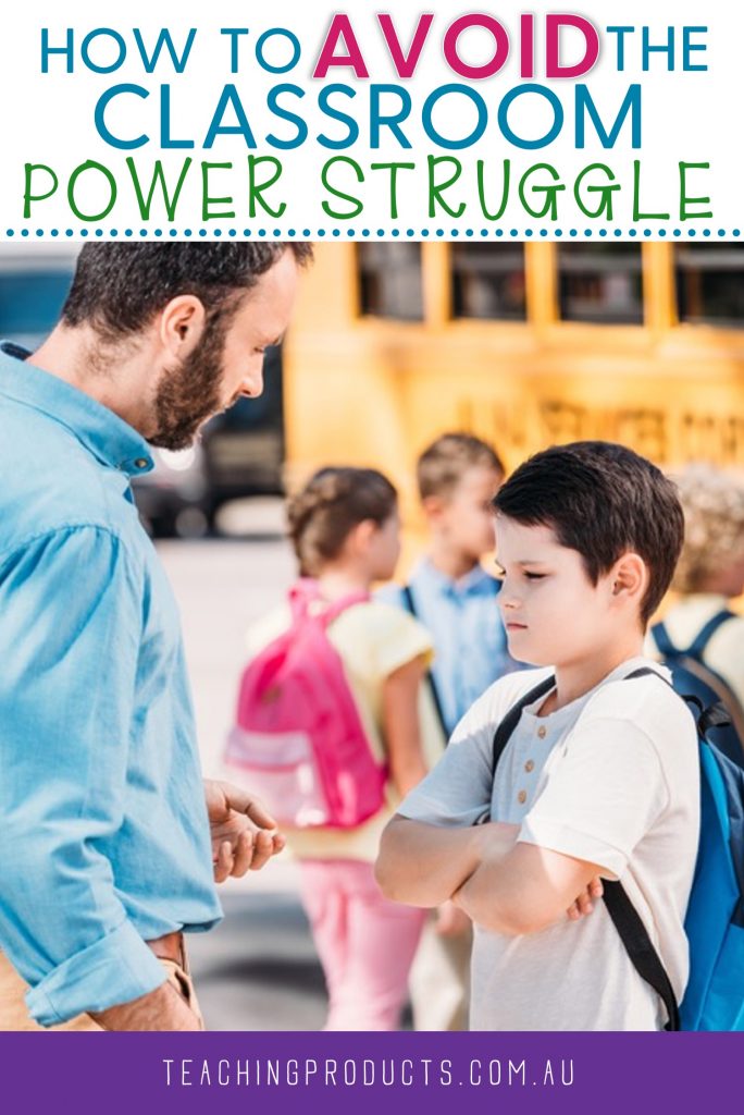 How to avoid the classroom power struggle image showing teacher or father reprimanding boy student outside