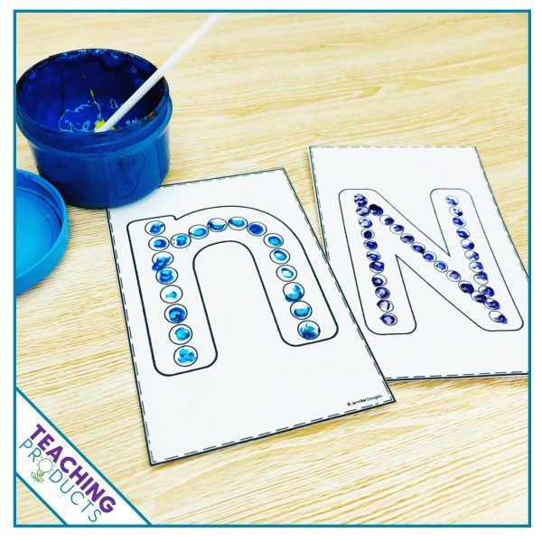 Alphabet sensory mats to support letter recognition and writing skills - use with play-doh, yarn, beads, paint, etc