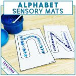 Alphabet sensory mats to support letter recognition and writing skills - use with play-doh, yarn, beads, paint, etc